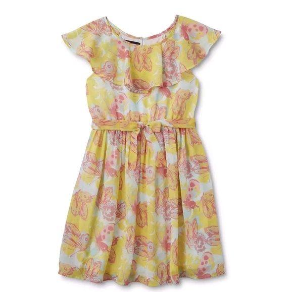 Girls Yellow Butterfly Holiday Editions Size 14-16 - Picture 1 of 1
